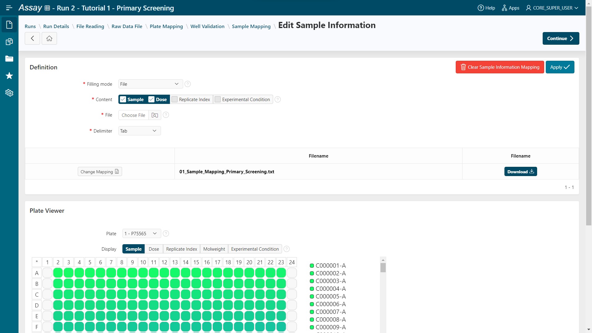 Sample Mapping step: Mapped from file
